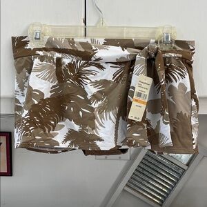 Tommy Bahama Tan and White Tropical bikini skort